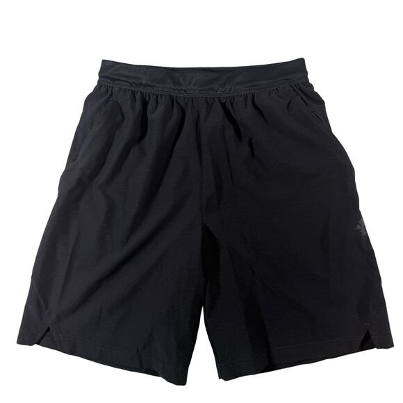 Adidas Men’s Small Black Athletic Shorts Zip Pockets Elastic Waist 8.5” Inseam - Picture 1 of 10